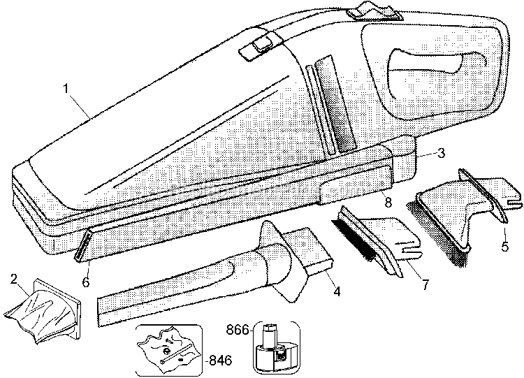 Black and Decker DB375W (Type 1) Dustbuster 375 Power Tool Page A Diagram